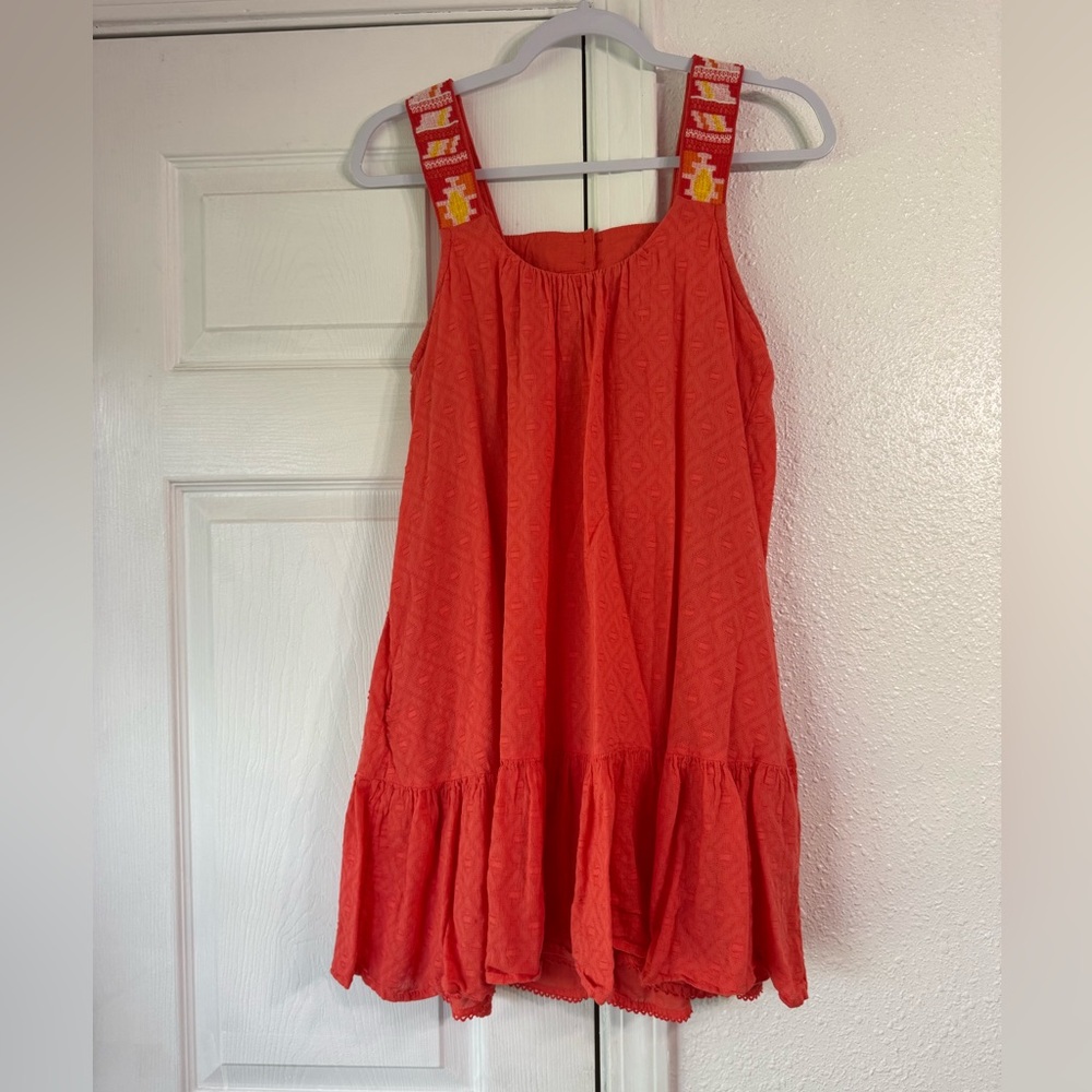 Anthropology Sleeveless Dress with Embroidered Straps